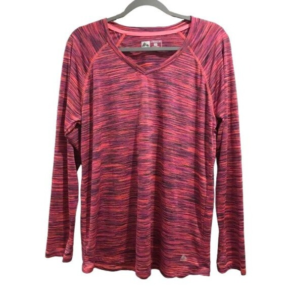 Women's 1X Performance Top Long Sleeve RBX V-Neck Work Out Polyester - Picture 1 of 2